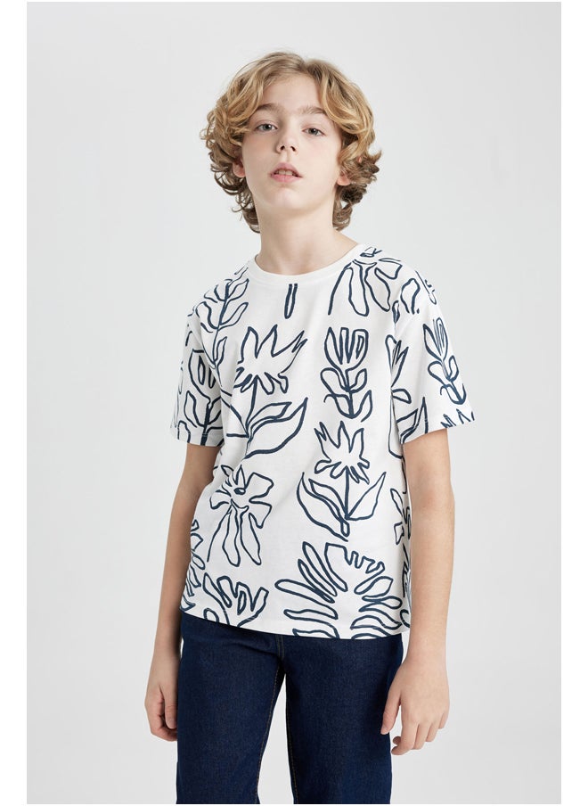 DeFacto - Boy Regular Fit Crew Neck Knitted Short Sleeve T-Shirt - Image 1