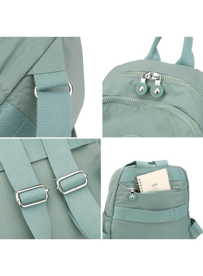 Mini Nylon Women Backpacks, 12L Small Casual Daypack for Women, Lightweight Shopping and Travel Backpack with Multiple Pockets, Adjustable Shoulder Straps for Daily Use (Light Green) - Image 4