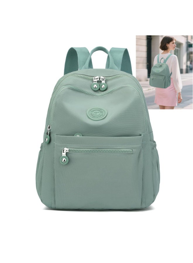 Mini Nylon Women Backpacks, 12L Small Casual Daypack for Women, Lightweight Shopping and Travel Backpack with Multiple Pockets, Adjustable Shoulder Straps for Daily Use (Light Green) - Image 1