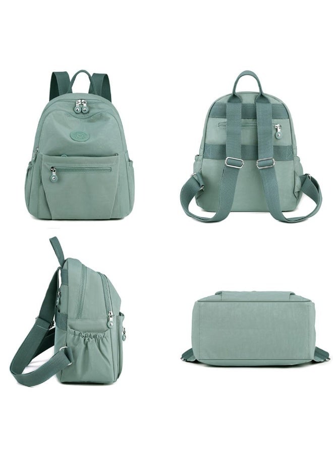 Mini Nylon Women Backpacks, 12L Small Casual Daypack for Women, Lightweight Shopping and Travel Backpack with Multiple Pockets, Adjustable Shoulder Straps for Daily Use (Light Green) - Image 2