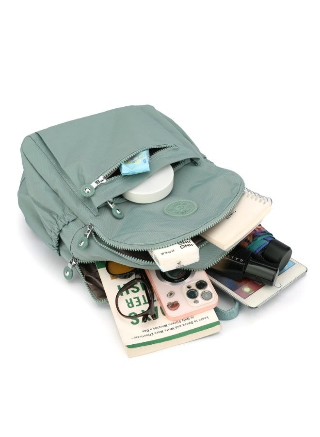 Mini Nylon Women Backpacks, 12L Small Casual Daypack for Women, Lightweight Shopping and Travel Backpack with Multiple Pockets, Adjustable Shoulder Straps for Daily Use (Light Green) - Image 5