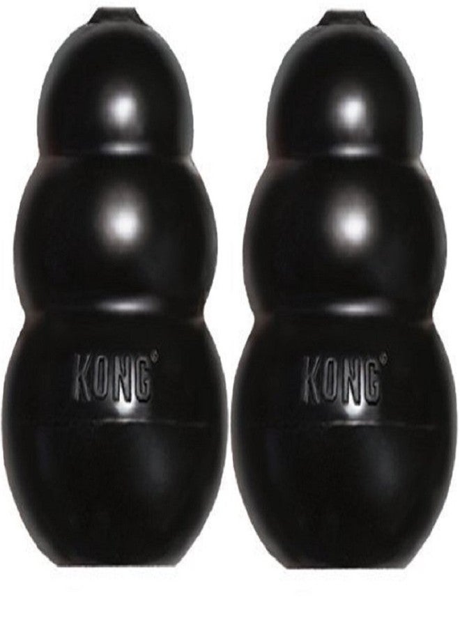 Kong Extreme Dog Toy 2-Pack, Large - Tough Chew Toys for Aggressive Chewers - Black Durable Rubber - Image 1