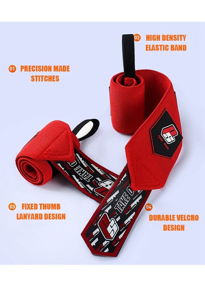 Beyond Wrist Straps, Gym Weight Lifting Straps, Wrist Wraps for Strength Training Bodybuilding Deadlifting (Red)  - Image 3