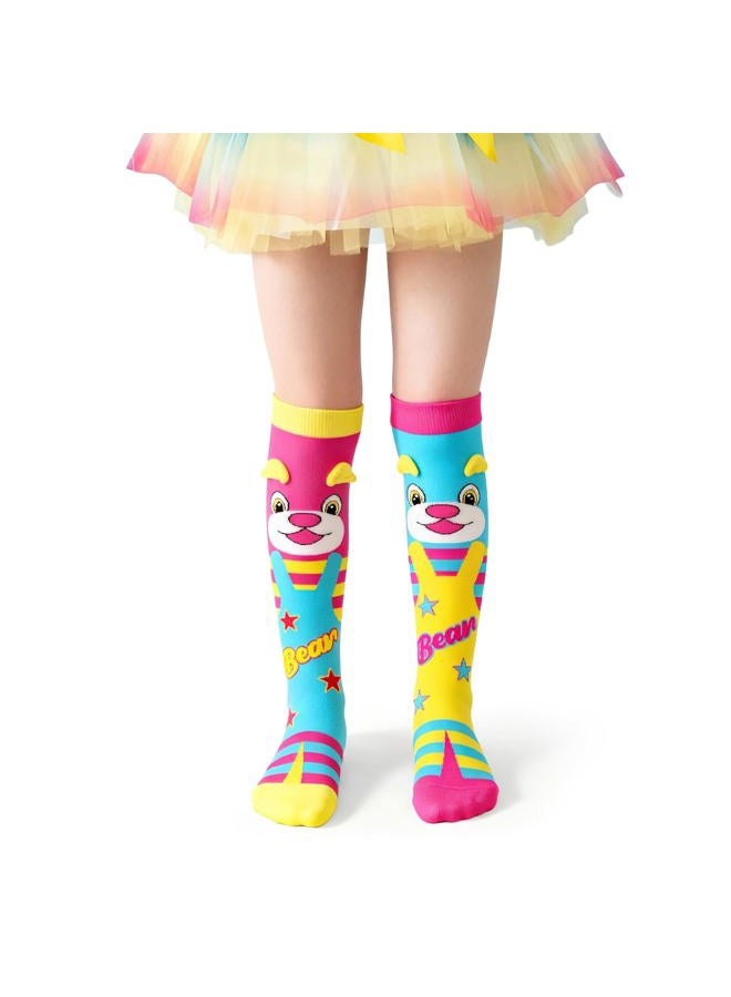Bibalabili Crazy Socks for Kids - Cute Knee High Silly Socks Funny Style Colorful Cute Animal Knee High Socks for 3-12 Years Kids, Crazy Bear, one size - Image 2