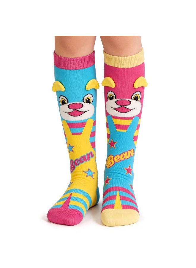 Bibalabili Crazy Socks for Kids - Cute Knee High Silly Socks Funny Style Colorful Cute Animal Knee High Socks for 3-12 Years Kids, Crazy Bear, one size - Image 1
