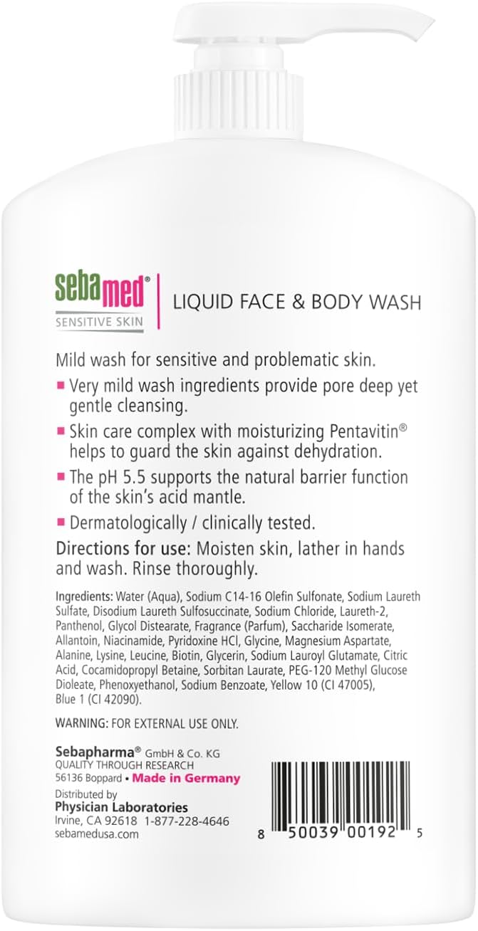 Sebamed Liquid Face & Body Wash for Sensitive Skin - pH 5.5, 33.8 Fl Oz (1L) - Set of 2 - Image 2