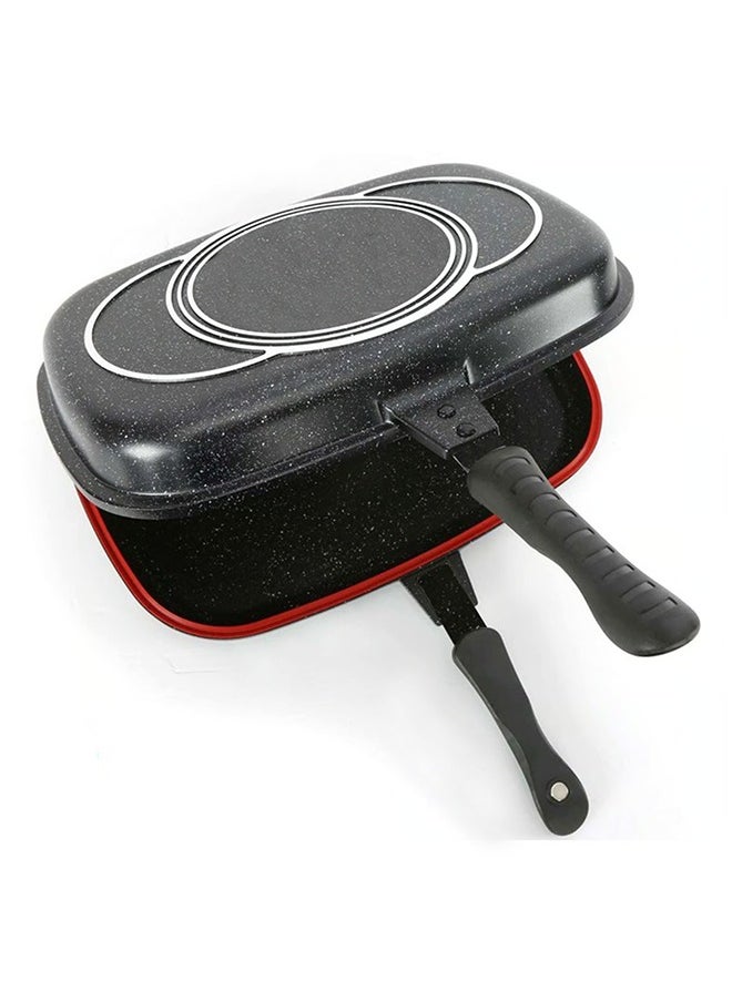 RK ROYAL KITCHEN Cresta Double Grill Pan 30 cm – Non Stick Diecast Marble Coated with Magnetic Lock, Silicone Rubber Seal, Steam Vent, Durable Design, Perfect for Grilling, Frying, and Steaming with Even Heat Distribution  - Image 1