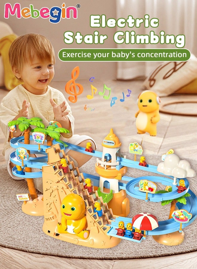 MEBEGIN Cartoon Dragon Climbing Toy with Lights and Music, Electric Climbing Stairs and Tracks Playset with 3 Mini cars, Race Track Toy Set with Automatic Ladder and Gravity Sliding, Slide Toy Set, 3 AA Batteries Required(Not Included), Ideal Gift for Kids Aged 3+  - Image 3