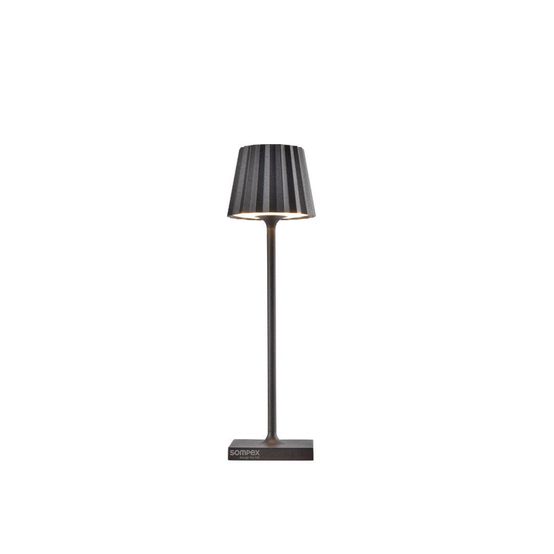 Sompex Troll Nano Table Lamp (Matte finish) | Indoor & Outdoor | 2 light colours | Stepless touch dimmer | 1.6W LED Battery Operated | Aluminium | 54 (splash and dust proof) 10 x 21 cm - Anthracite - Image 1