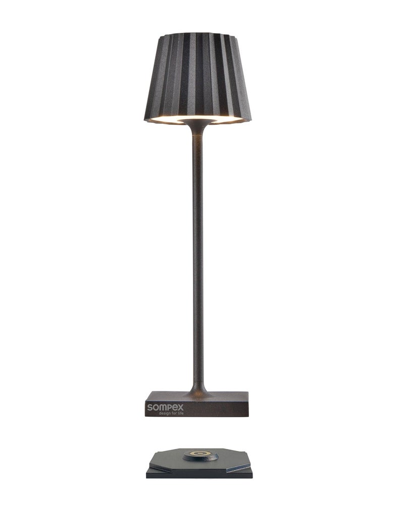 Sompex Troll Nano Table Lamp (Matte finish) | Indoor & Outdoor | 2 light colours | Stepless touch dimmer | 1.6W LED Battery Operated | Aluminium | 54 (splash and dust proof) 10 x 21 cm - Anthracite - Image 3