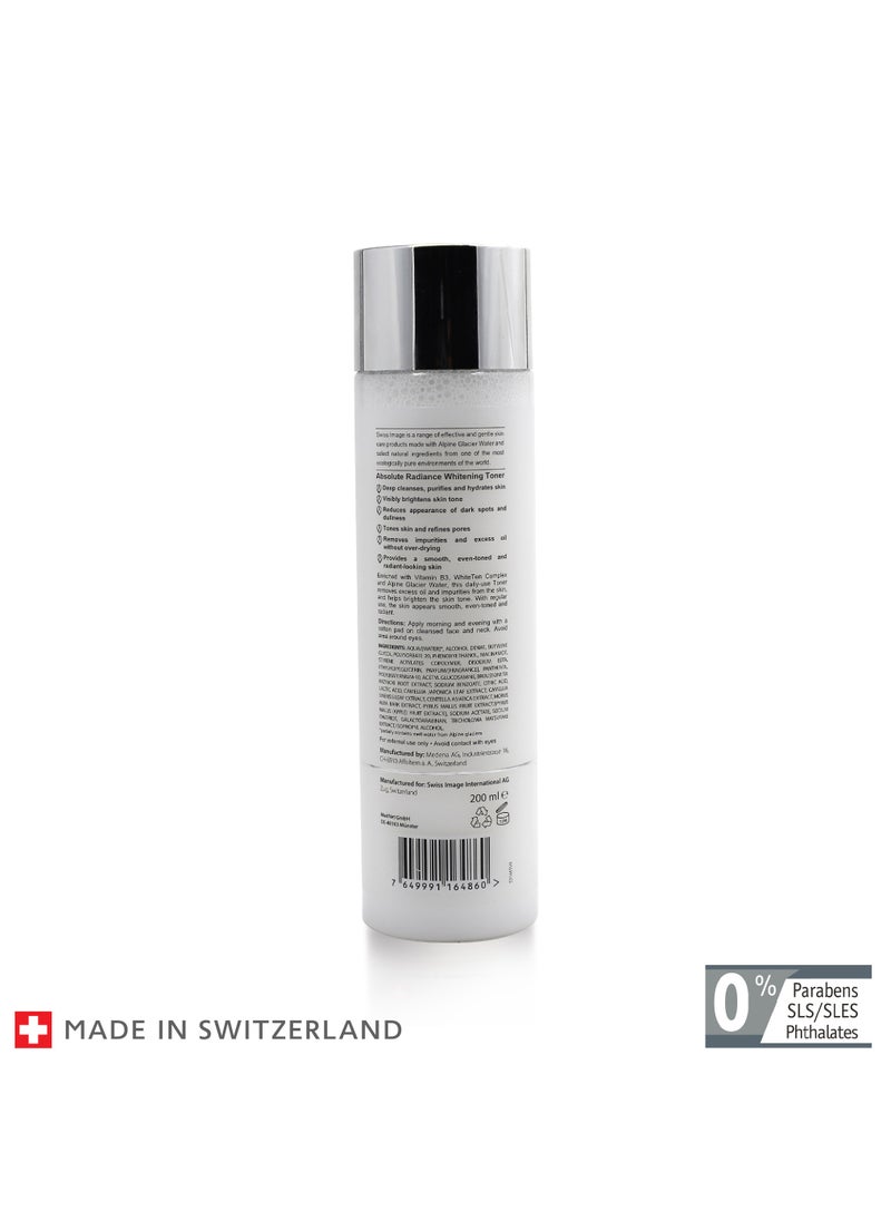 SWISS image Face Toner for Absolute Radiance with Niacinamide 200 ml for Brightening & Hydrating Reduces Dark Spots, Hyperpigmentation & Evens Tone| All Skin Types Men & Women Swiss Made  - Image 2