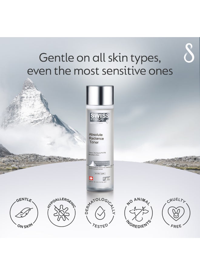SWISS image Face Toner for Absolute Radiance with Niacinamide 200 ml for Brightening & Hydrating Reduces Dark Spots, Hyperpigmentation & Evens Tone| All Skin Types Men & Women Swiss Made  - Image 4