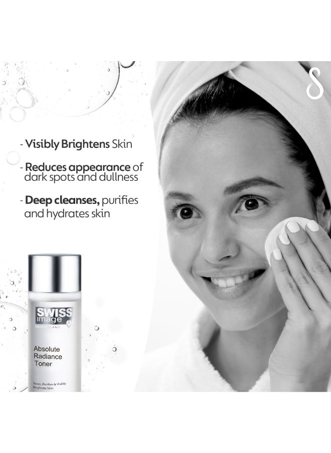 SWISS image Face Toner for Absolute Radiance with Niacinamide 200 ml for Brightening & Hydrating Reduces Dark Spots, Hyperpigmentation & Evens Tone| All Skin Types Men & Women Swiss Made  - Image 3