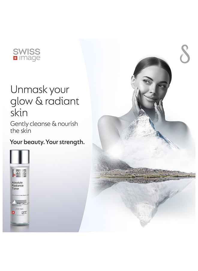 SWISS image Face Toner for Absolute Radiance with Niacinamide 200 ml for Brightening & Hydrating Reduces Dark Spots, Hyperpigmentation & Evens Tone| All Skin Types Men & Women Swiss Made - Image 2