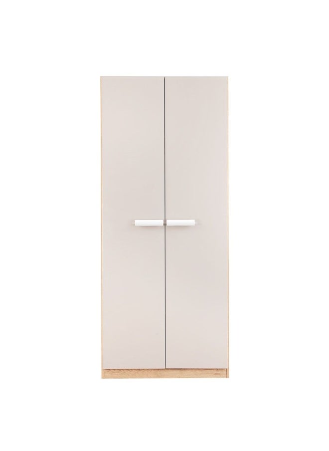 DANUBE HOME Cardano 2 Door Wardrobe With Mirror Inside Sturdy Closet Clothes Storage Cupboard Modern Design Space Saving Swing Door Cabinet For Bedroom L91.6Xw59.5Xh216Cm - Natural Oak/Champagne  - Image 1