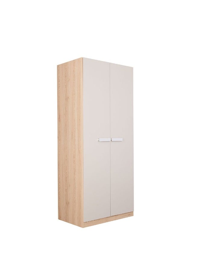 DANUBE HOME Cardano 2 Door Wardrobe With Mirror Inside Sturdy Closet Clothes Storage Cupboard Modern Design Space Saving Swing Door Cabinet For Bedroom L91.6Xw59.5Xh216Cm - Natural Oak/Champagne  - Image 4