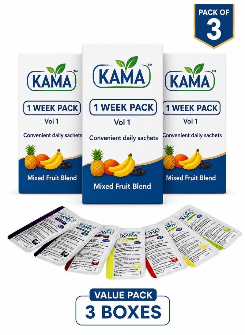 KAMA Original 100% Natural Oral Jelly — 3-box Easy Snap 21 Sachets Revitalizing Pack