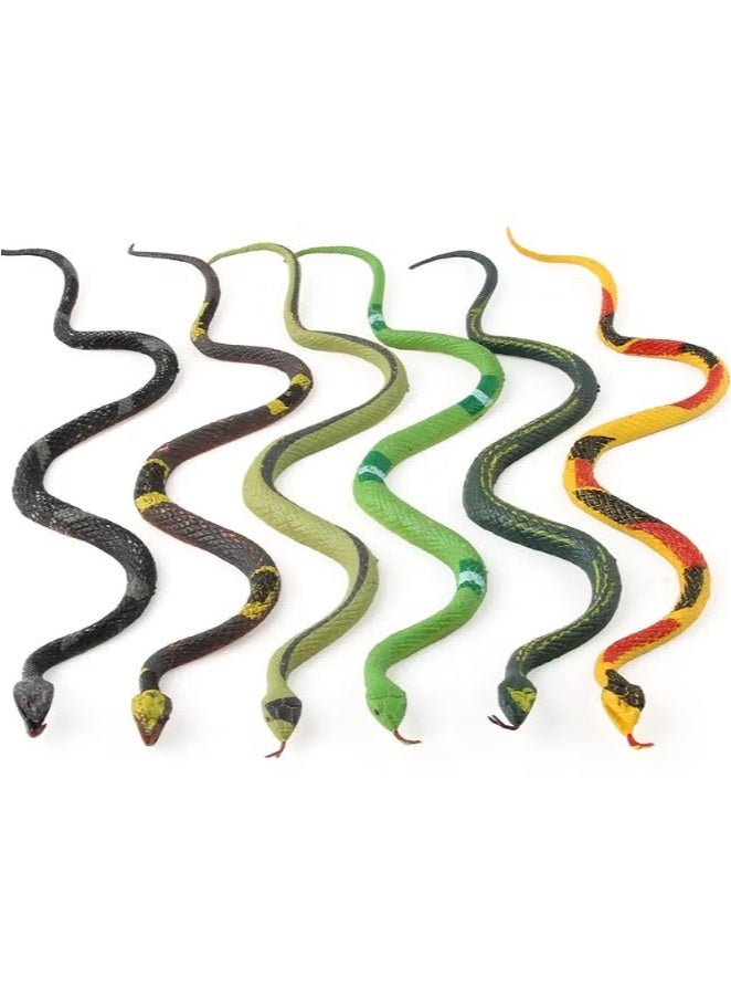 Ailily 6-Piece Realistic Fake Snakes Toy Set, Fake Snake Prank Rubber Snake, Props Scary Snake Toy, Fake Snake Tricky Toy, Reptile Model Toy - Image 2