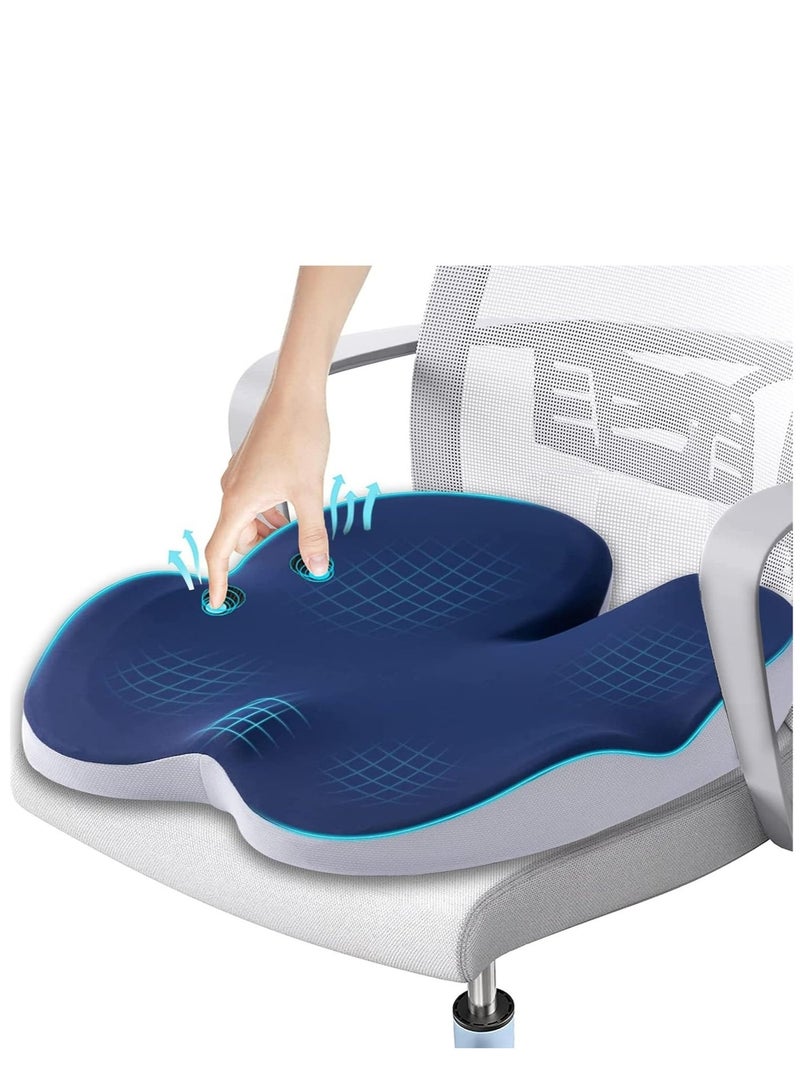Forest Home Car Seat Cushion Memory Foam- Tailbone Pain Relief, Driving Seat Cushion for Short People - Office, Wheelchair, Gaming Chair, Travel - Non-Slip, Washable Cover - Image 1