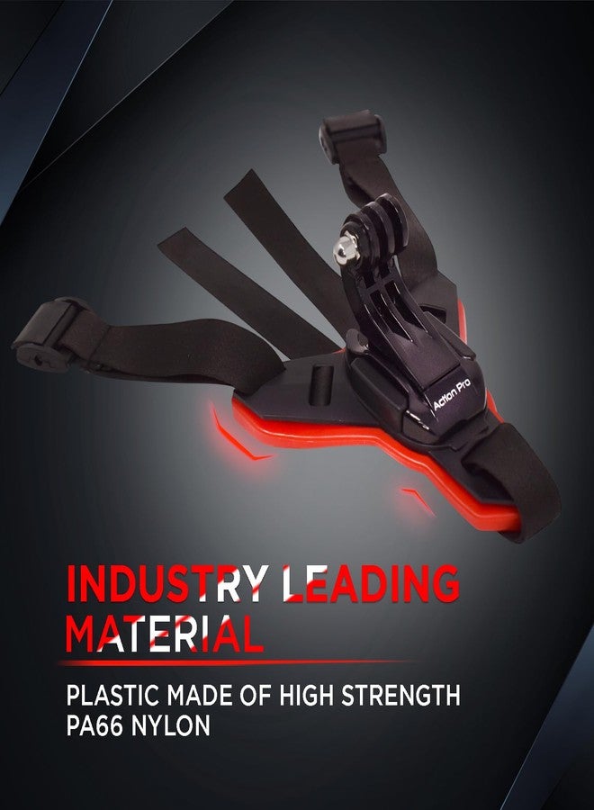 Action Pro Helmet Chin Mount Strap with J Hook Compatible with All Smartphones and GoPro 13 12 11 10 9 8 7 5 4 | SJCAM | DJI Osmo | Insta360 X4 X3 X2 & Other Action Cameras [Made in India] (Red) - Image 5