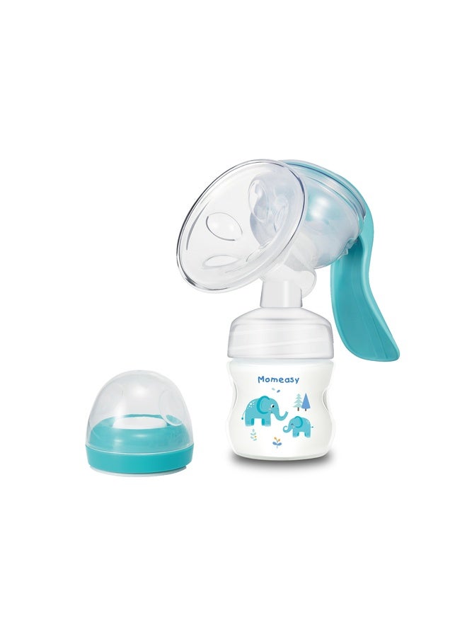 Momeasy مضخة ثدي يدوية – مريحة، محمولة وخالية من BPA 45607N زرقاء - Image 1