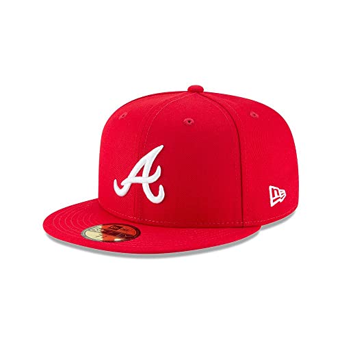 New Era Atlanta Braves MLB Basic 59Fifty Hat, Adult, Red/White, 7 3/4 - Image 5
