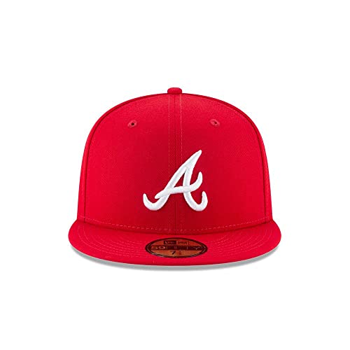New Era Atlanta Braves MLB Basic 59Fifty Hat, Adult, Red/White, 7 3/4 - Image 2