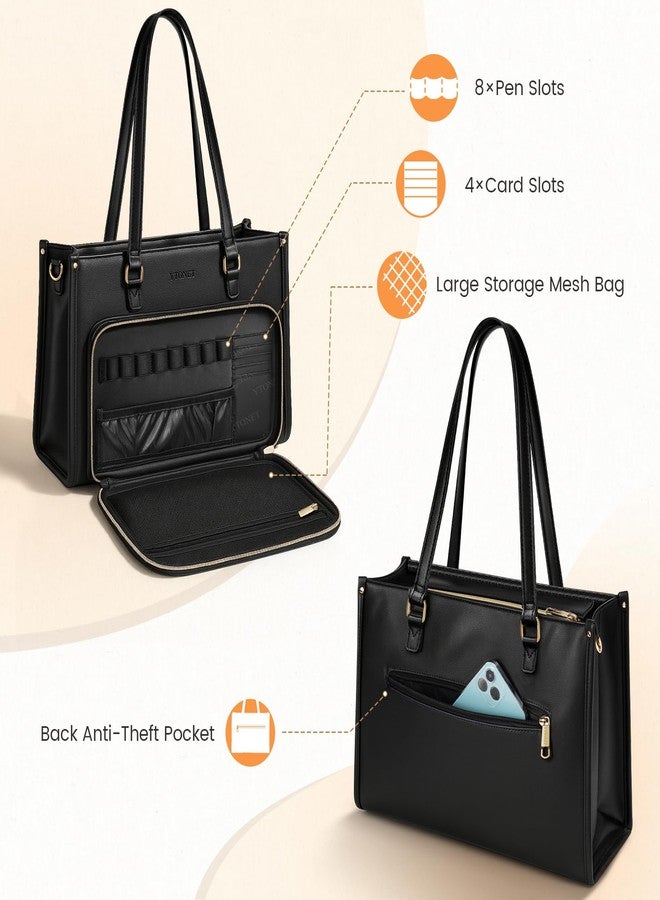 Ytonet Bible Bag with Bible Cover Case for Women, Premium PU Leather Bible Tote Bag Church Bag with Cross Zipper Design for Bible Study Supplies, Christmas Christian Gifts for Women, Black - Image 5