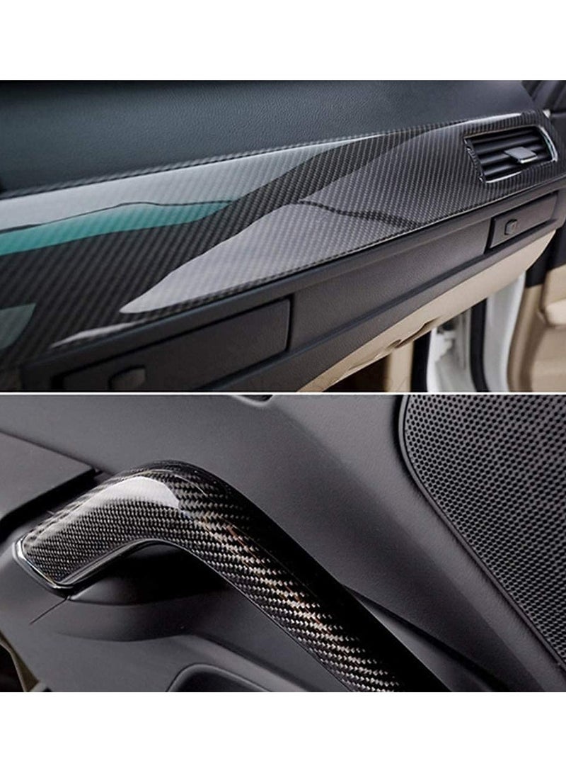 5D Black High Gloss Carbon Fiber Vinyl Wrap, Color Change Film, Self-Adhesive Car Sticker with Anti-Wrinkle  Air Release, Suitable for DIY Decals (12 * 60 Inches) - Image 5
