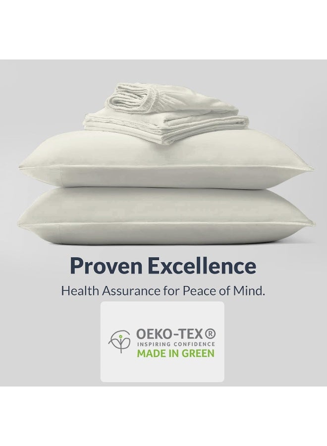 Sweave Percale Sheets Full Size - 100% Long Staple Cotton Percale Sheets - Cool, Crisp, Breathable, Skin-Friendly, 16" Deep Pockets, Double-Elastic Snug Fit, Z-Hem Stitch, Oeko-Tex Certified - Image 5