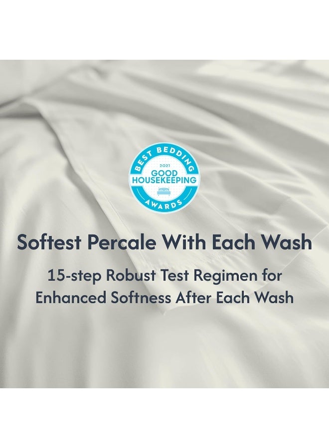 Sweave Percale Sheets Full Size - 100% Long Staple Cotton Percale Sheets - Cool, Crisp, Breathable, Skin-Friendly, 16" Deep Pockets, Double-Elastic Snug Fit, Z-Hem Stitch, Oeko-Tex Certified - Image 4