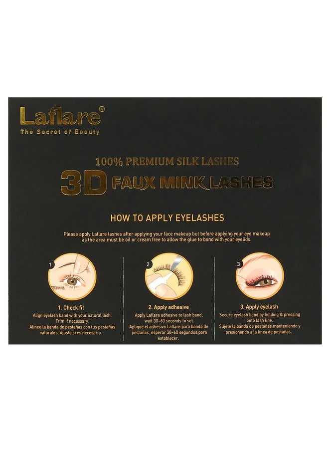 لافلير مجموعة مكونة من 5 أنماط من الرموش الصناعية ثلاثية الأبعاد المصنوعة من فرو المنك، خفيفة الوزن، طبيعية المظهر، سهلة الاستخدام واحترافية، رموش محبوكة، 5 أزواج، عبوة اقتصادية مختلطة (Dsr5P) - Image 3