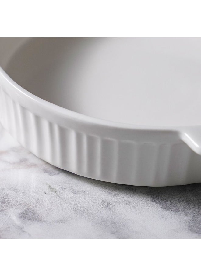 DANUBE HOME Serax Porcelain Round Baking Dish for Baking Souffle Pudding Unique Design For Kitchen Hotel Restaurant Banquet and Daily Use 25.8X21.2X5CM  - Image 2