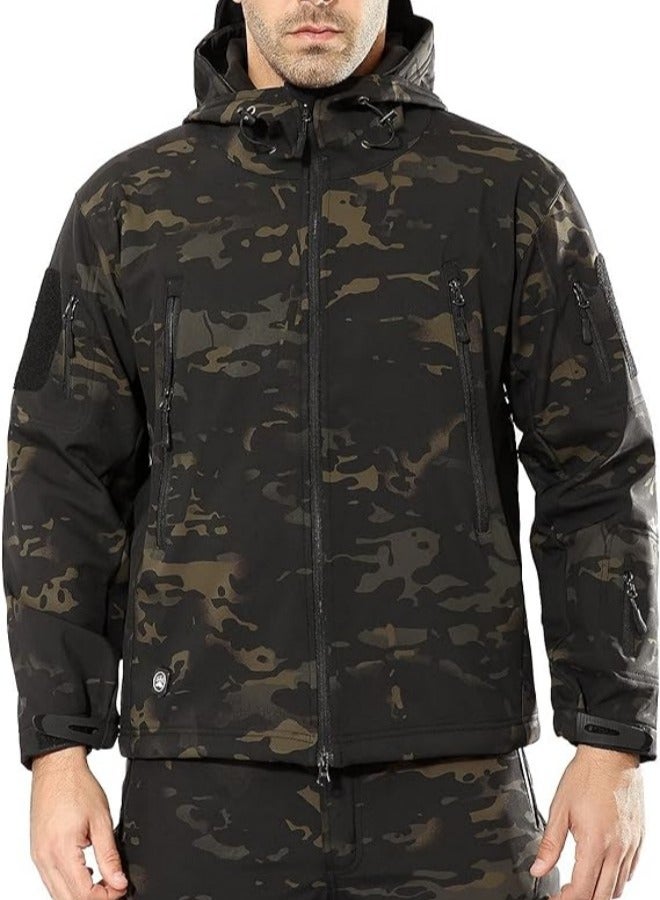 NIBEMINENT Men's Outdoor Waterproof Soft Shell Hooded Tactical Jacket - Image 1