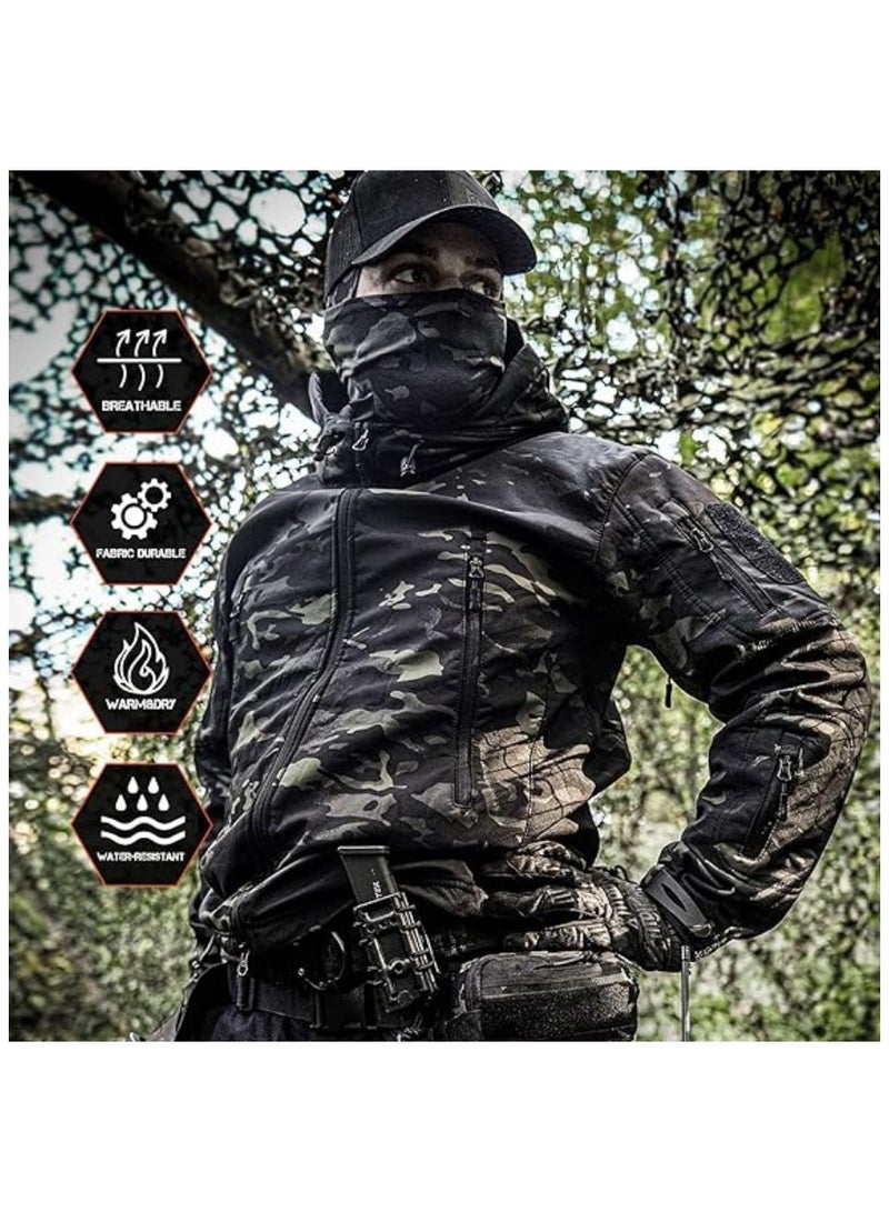 NIBEMINENT Men's Outdoor Waterproof Soft Shell Hooded Tactical Jacket - Image 2