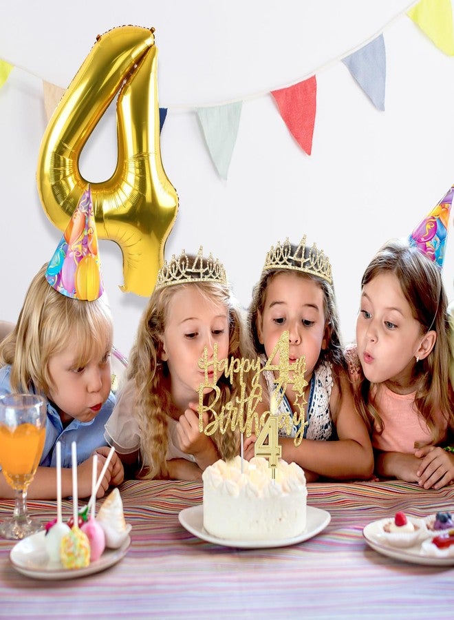 YeohJoy 4th Birthday Decorations for Girl with 4th Birthday Sash and Crown, Candle and Cake Topper, Number Balloon, 4 Year Old Girl Gifts - Image 5