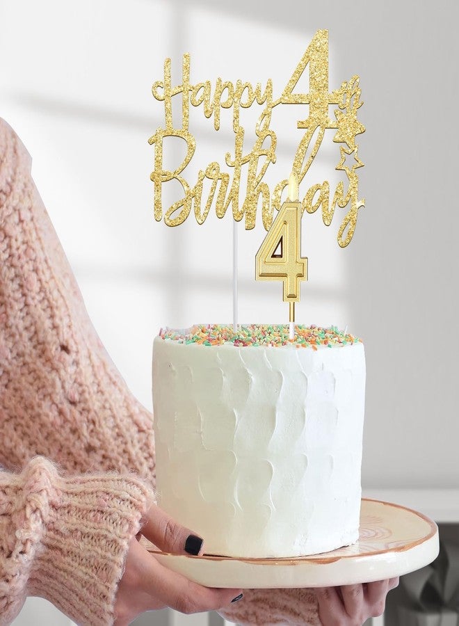 YeohJoy 4th Birthday Decorations for Girl with 4th Birthday Sash and Crown, Candle and Cake Topper, Number Balloon, 4 Year Old Girl Gifts - Image 4