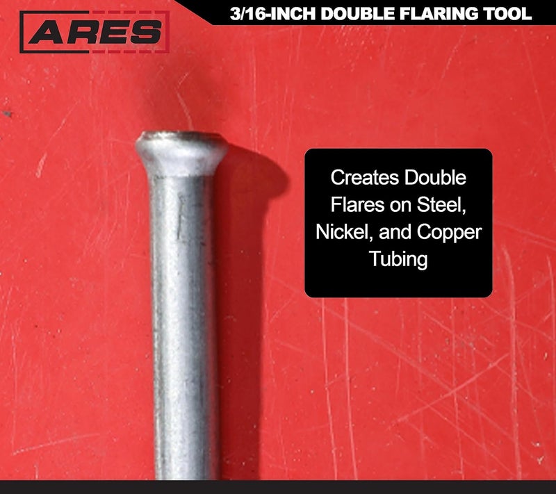 ARES 18025-3/16-Inch Double Flaring Tool - Includes Flaring Tool and Op1/Op2 Punch - Creates Double Flares on 3/16-Inch Steel, Nickel & Copper Tubing - Image 4