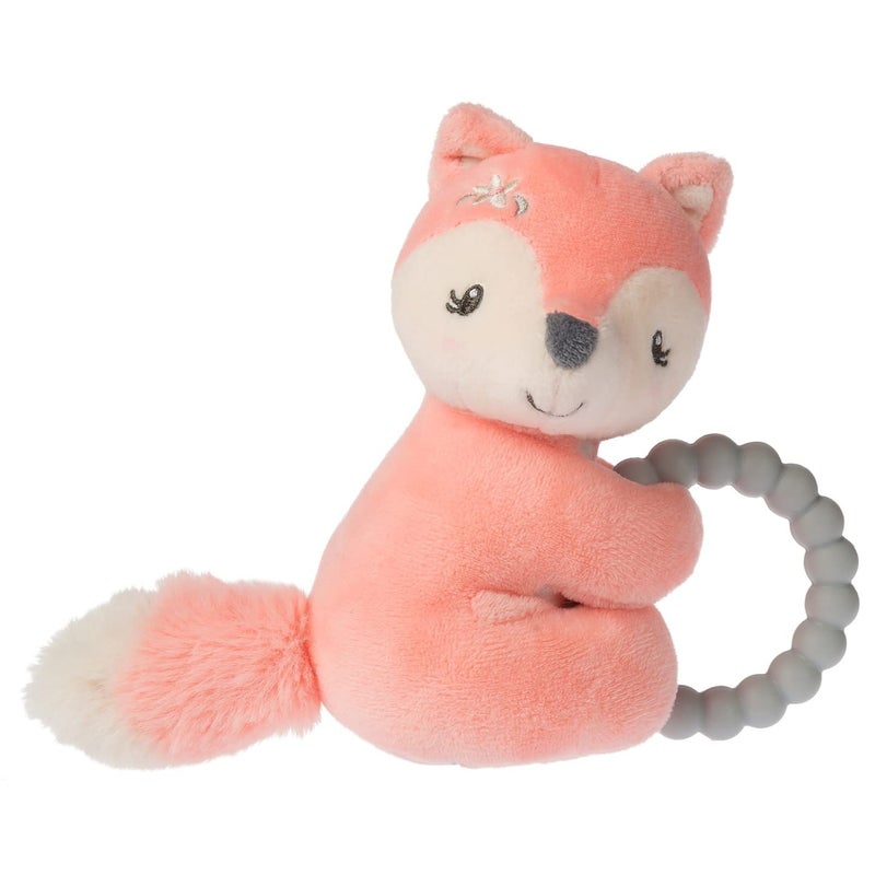 Mary Meyer Soft Baby Rattle with Soothing Teether Ring 6Inches SweetnSassy Fox