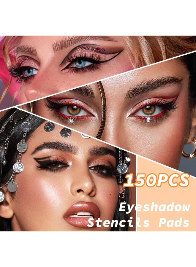 TORMEN 150pcs Eyeshadow Shields,Eyeshadow Stencils Pads, Lint Free Under Eye Patches Prevent Fallout and Residue for Makeup, Eyelash Extensions, Eyeliner, Lip and Tinting Makeup - Image 4