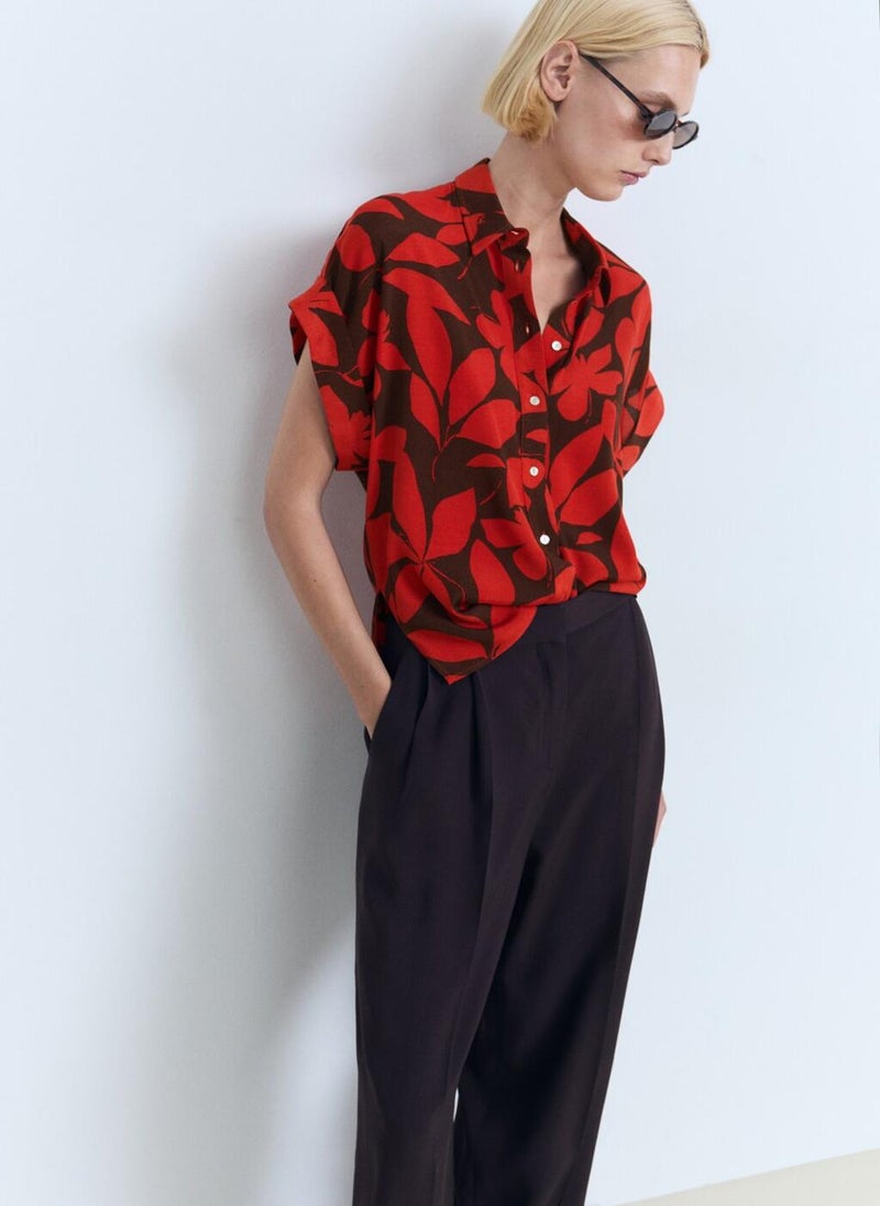 MANGO Printed Short-Sleeved Shirt  - Image 3