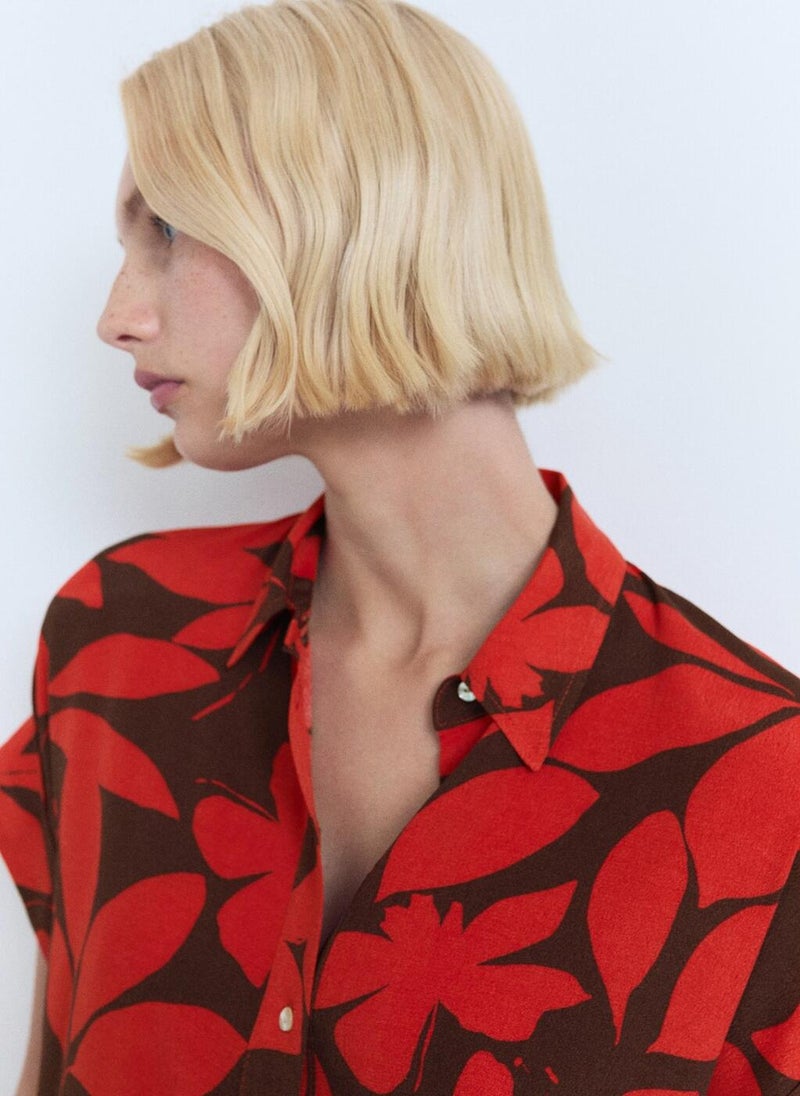 MANGO Printed Short-Sleeved Shirt  - Image 4