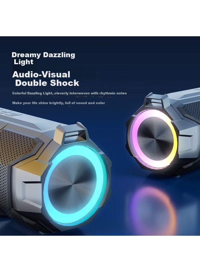 Claison Bluetooth Speaker, High-quality Waterproof Audio, Subwoofer, Outdoor Portable, Long Battery Life, Desktop Home Use, Card-insertable Wireless Speaker, Gray Color - Image 3