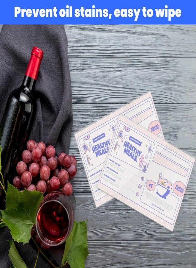 Jeffdad جيفداد، 100 قطعة من واقيات بطاقات الوصفات مقاس 3×5 بوصة، أغطية بطاقات الوصفات، أكمام بطاقات الفهرسة، واقيات بلاستيكية لأوراق كتب الطبخ - Image 4