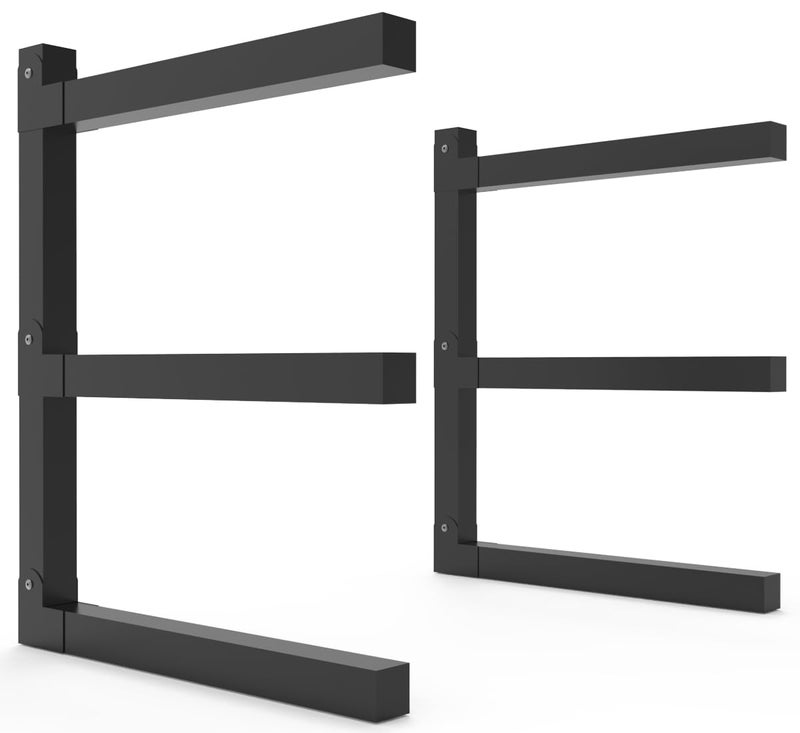 Tigerden Lumber Storage Metal Rack 3Level WallMounted Organizer and Wood Rack Indoor  Outdoor Storage Solution for Workshop or Garage  1 Pack