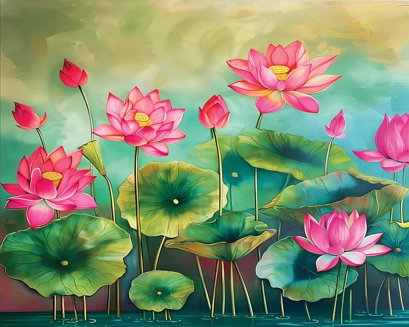 Dhara Creation Lotus Decoration Pooja 8ft 10ft Backdrop Wedding Decoration Curtain Cloth for Festivals and Celebrations Washable Fabric - Image 4