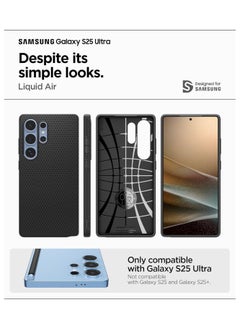 Spigen Spigen Liquid Air Case Compatible with Samsung Galaxy S25 Ultra - Matte Black  - Image 2