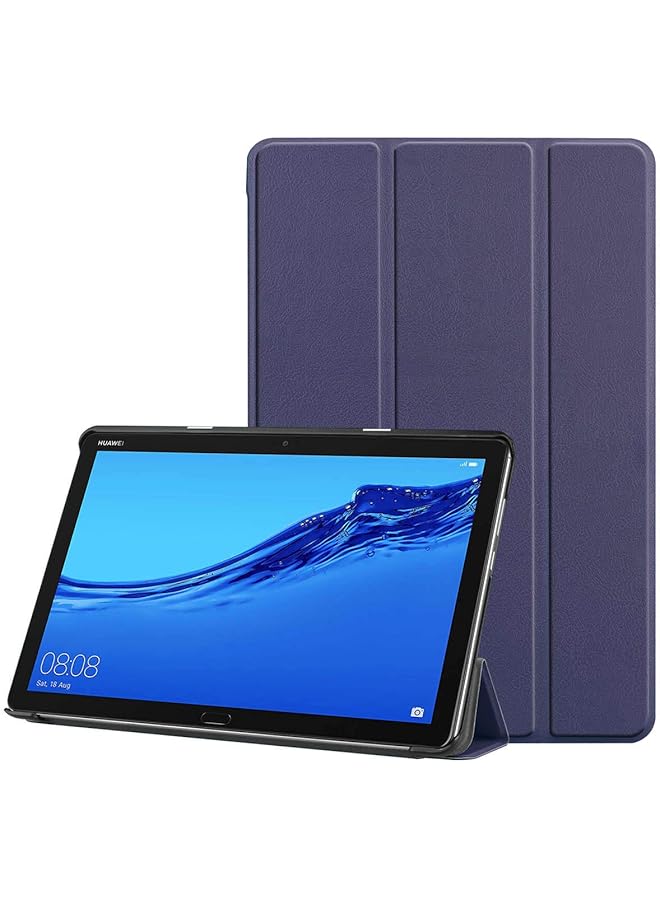 erorex Case Compatible With Huawei Mediapad M5 Lite 10 Inch Tri-Fold Ultra Slim Stand Smart Case Cover With Auto Wake Sleep Compatible For Huawei Mediapad M5 Lite 10 Inch Android Tablet Navy Blue  - Image 1