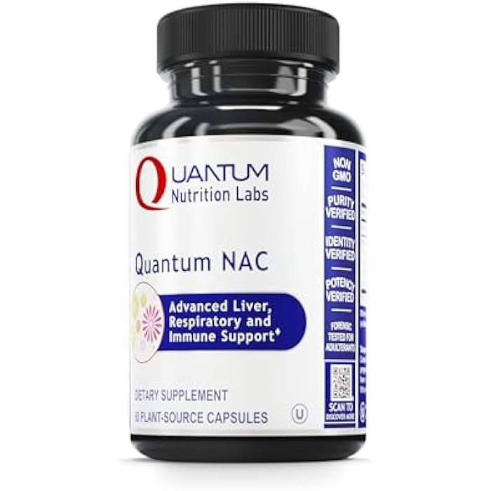 Quantum Nutrition Labs NAC - N-Acetyl-L-Cysteine, Liver & Immune Support, NAC Supplement, N-Acetyl Cysteine, 300mg NAC Per Capsule - 60 Vegetarian Capsules - Image 1