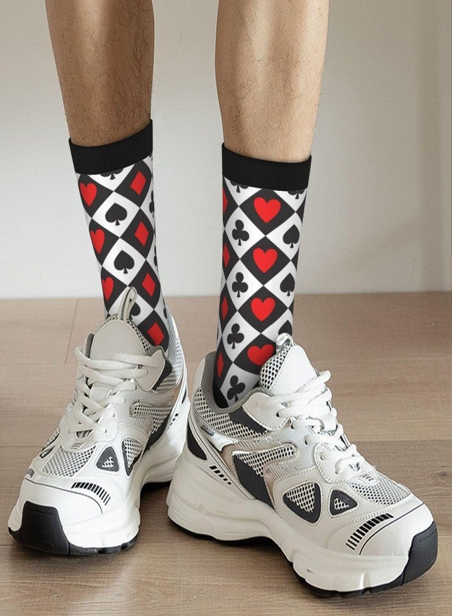 Poream Card Chess Board Novelty Funny Crew Socks, Cool Breathable Dress Socks Gift For Men Women - Image 2